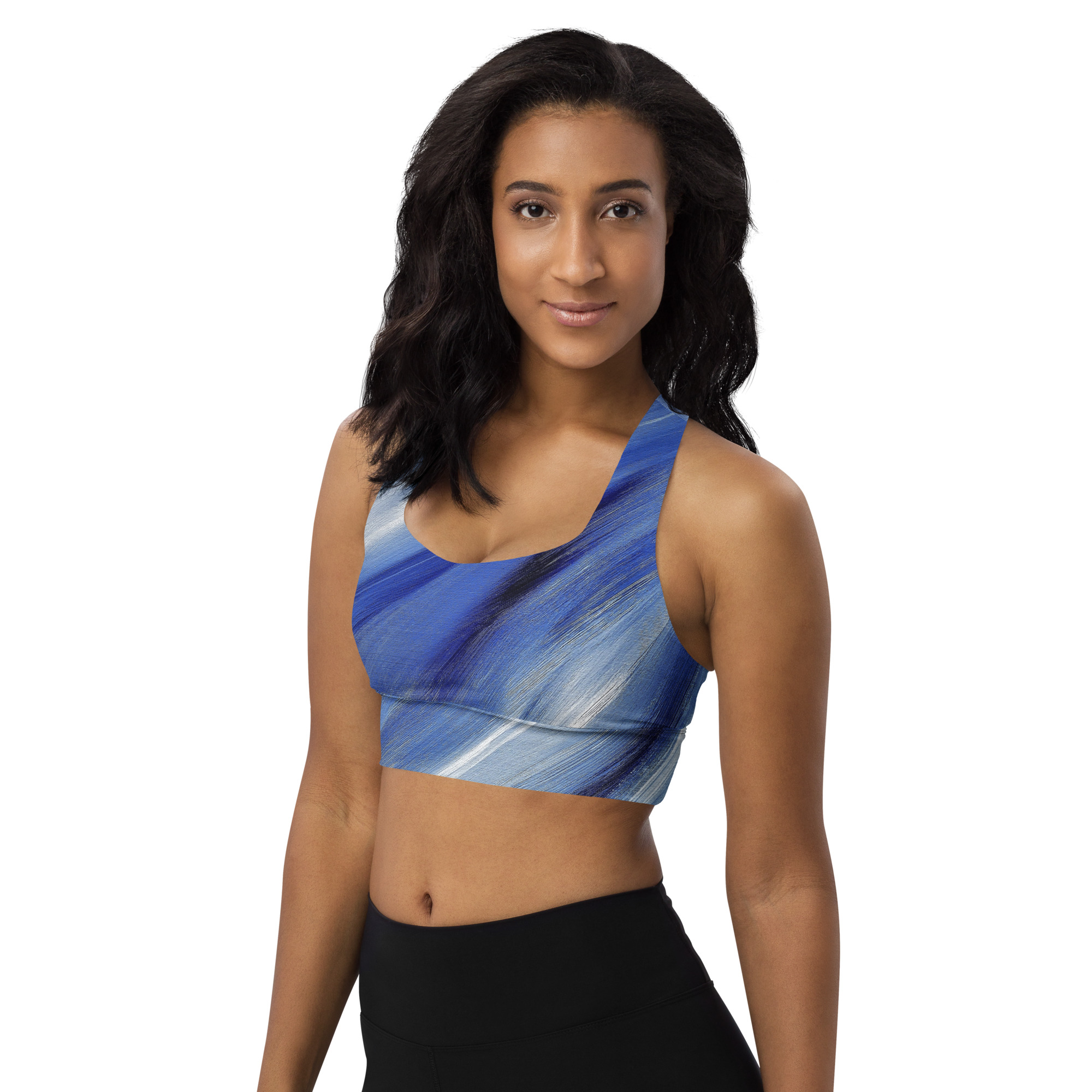Uplifting Sports Bra in Blue Wave Colours - Medium to High Support